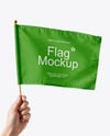 Flag in a Hand Mockup