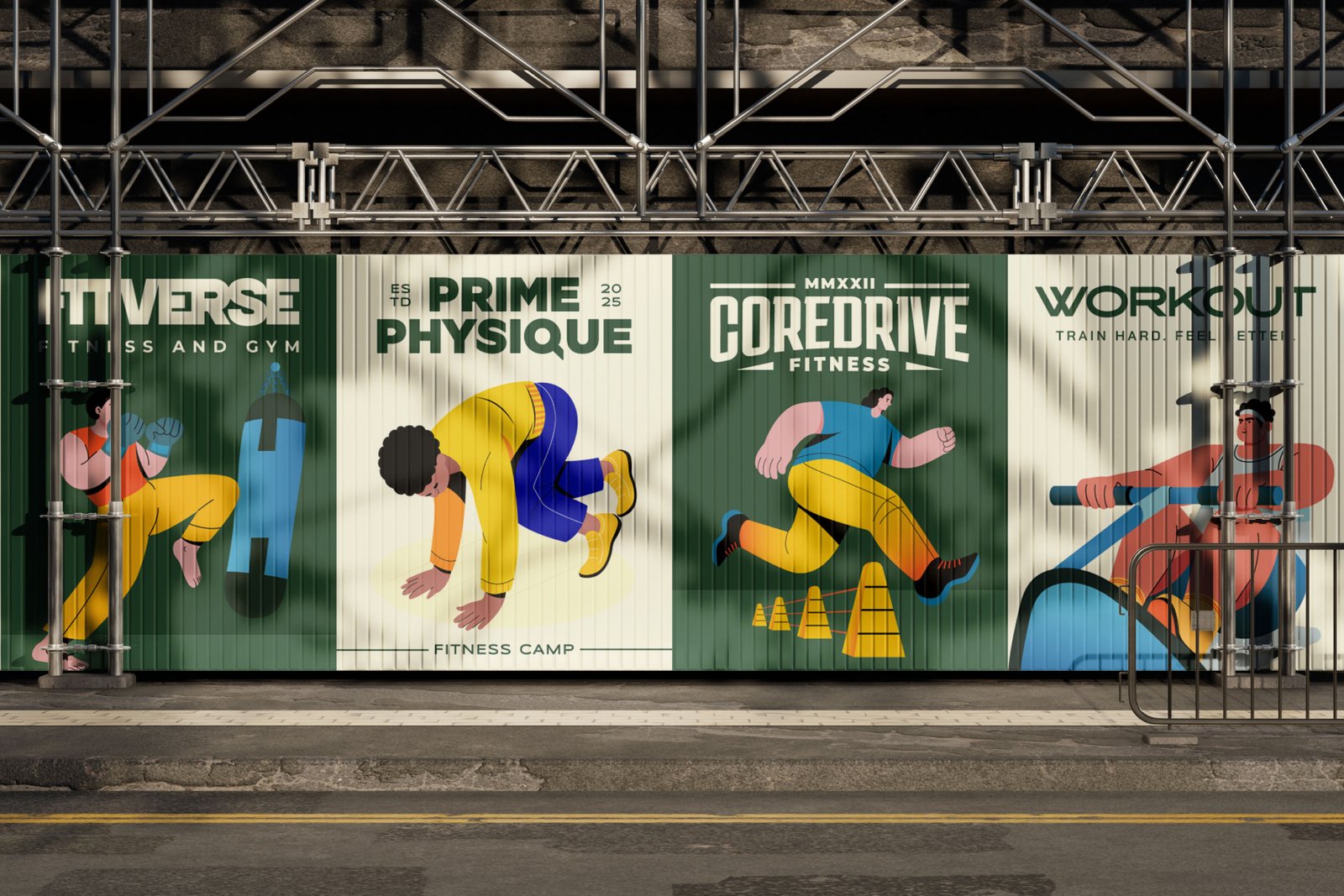 Fitness and Health Illustration Art Set