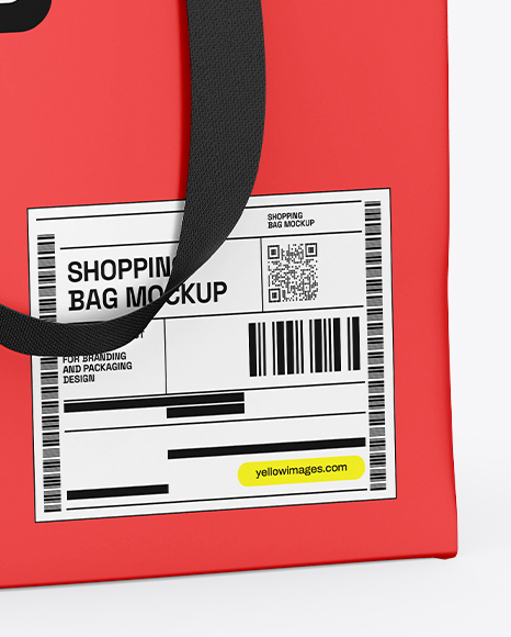 Paper Shopping Bag Mockup – Half Side View