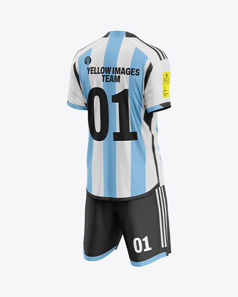 Soccer Kit Mockup - Back Half Side View