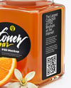 Square Glass Jar with Orange Blossom Honey Mockup