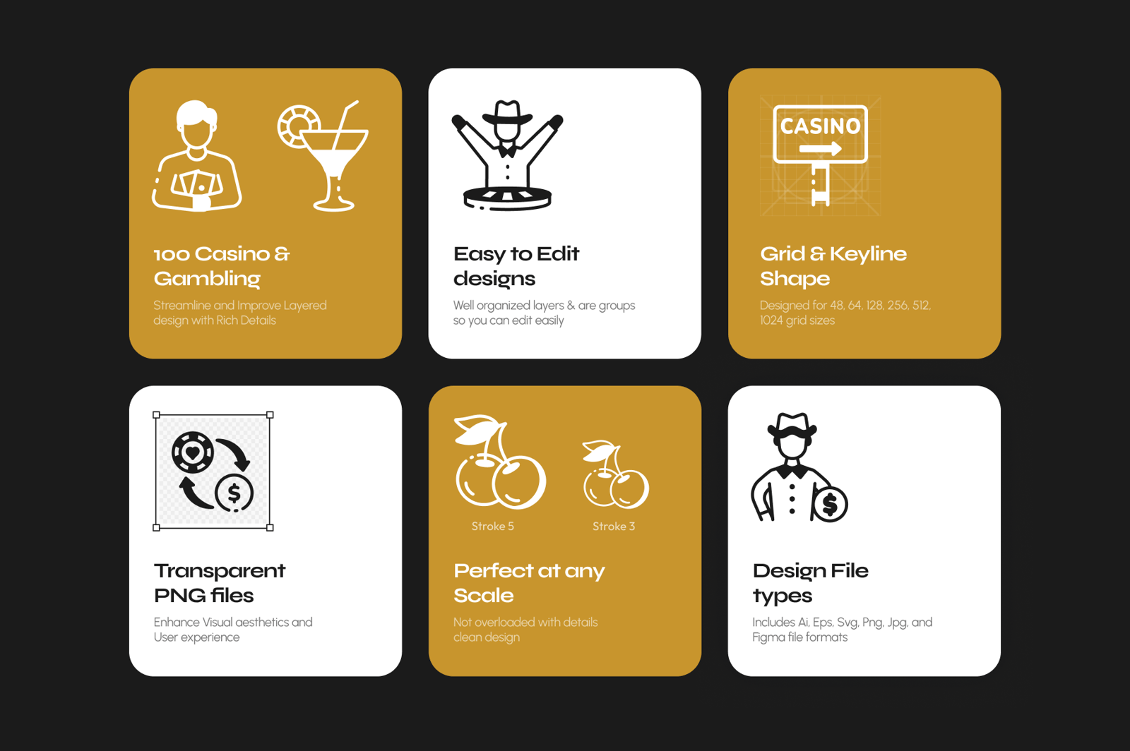 Casino and Gambling Club Icon Set