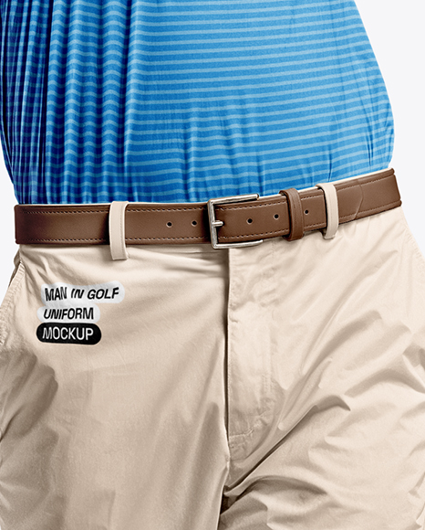 Man Wearing Golf Shirt and Chinos Mockup