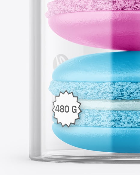 Clear Plastic Tube with Macaron Cookies Mockup