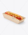 Kraft Paper Food Tray with Hot Dog Mockup