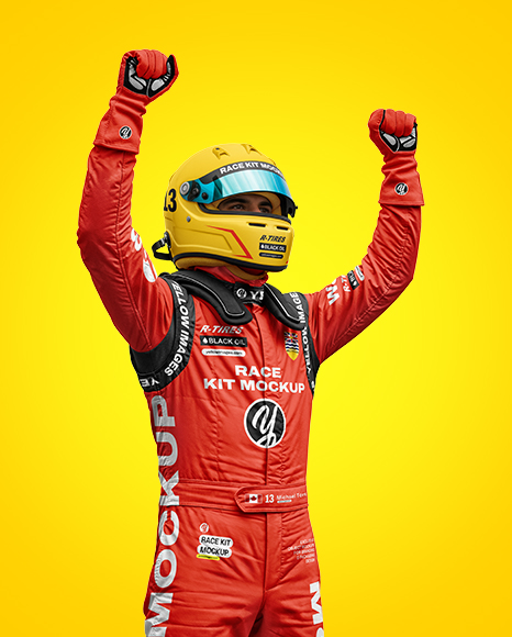 Man Wearing Racing Kit Mockup
