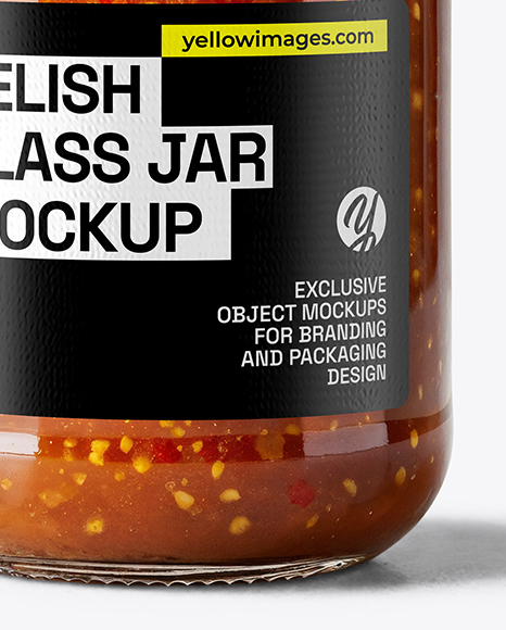 Jar with Sweet Relish Sauce Mockup