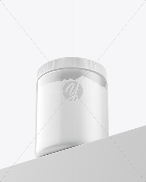 Clear Jar With Powder Mockup