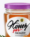 Glass Jar with Wildflower Honey Mockup