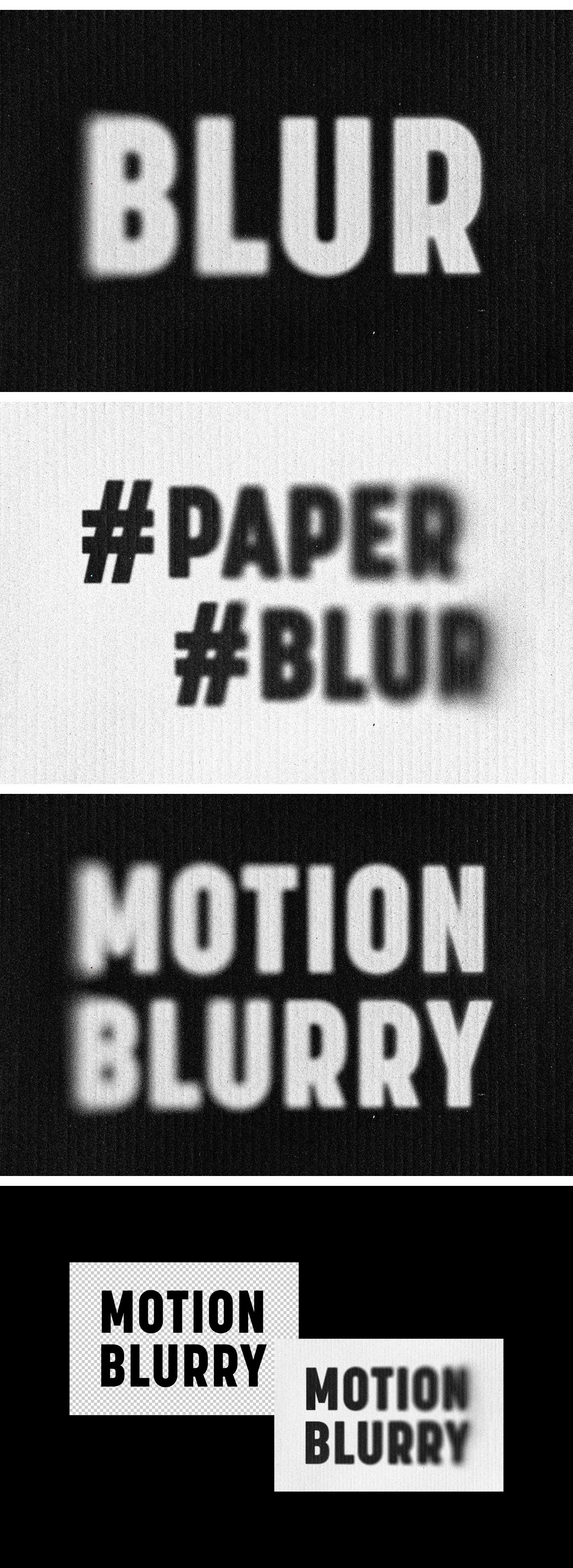 Side Blur Paper Text Effect