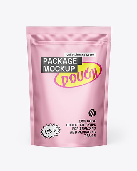 Matte Metallic Pouch Mockup