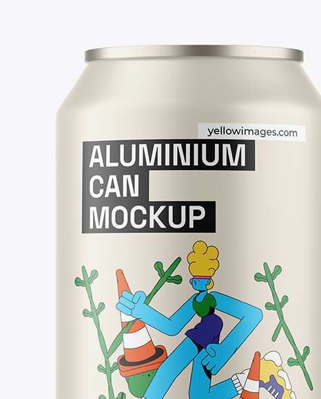 330ml Matte Aluminium Drink Can Mockup