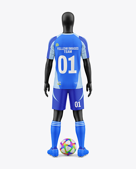 Training Short Sleeve Full Soccer Kit Mockup - Back View
