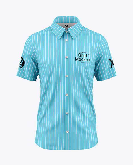 Men's Short Sleeve Shirt Mockup - Front View