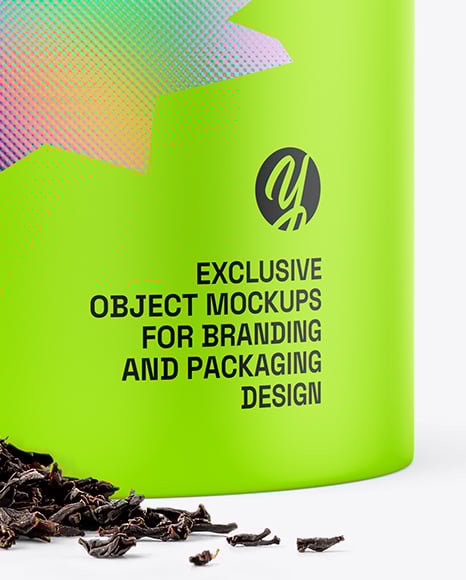 Paper Tube with Tea Mockup