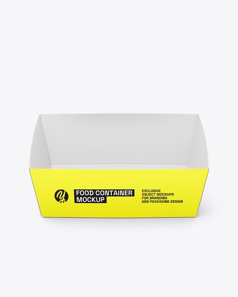 Paper Food Box with Clear Plastic Lid Mockup