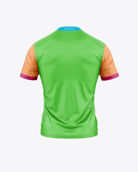 Crew Neck Rugby Jersey Mockup - Back View