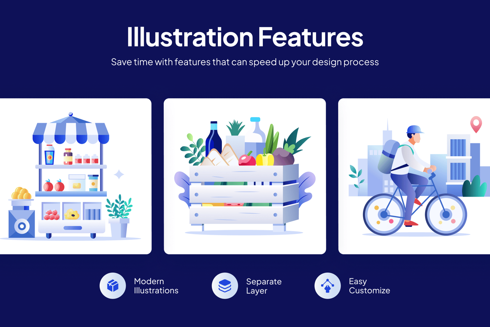 Grocery Shopping Illustrations