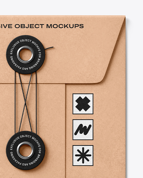 Kraft Paper Envelope with Letter Mockup – Top View