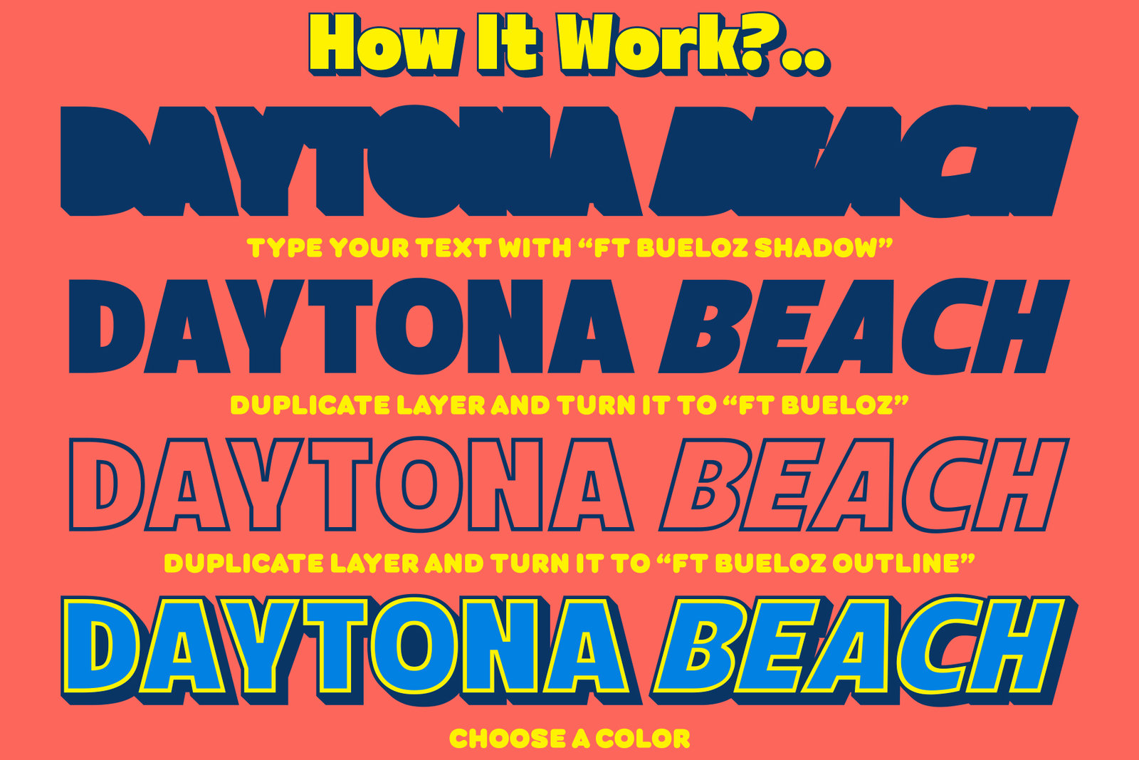 Ft Bueloz | A Modern Shadow Font for Bold Expressions