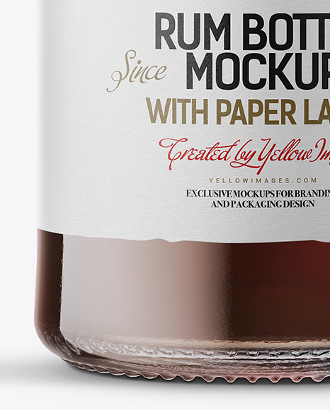 Black Rum Bottle Mockup