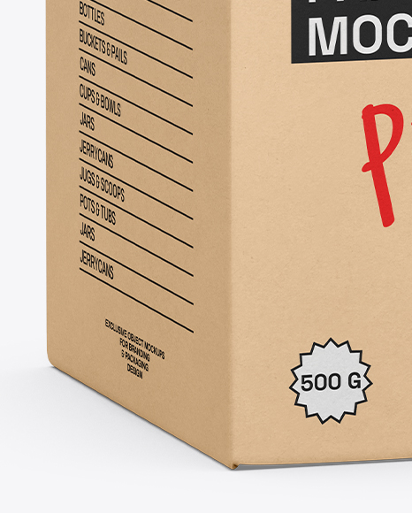 Kraft Paper Box Mockup – Half Side View
