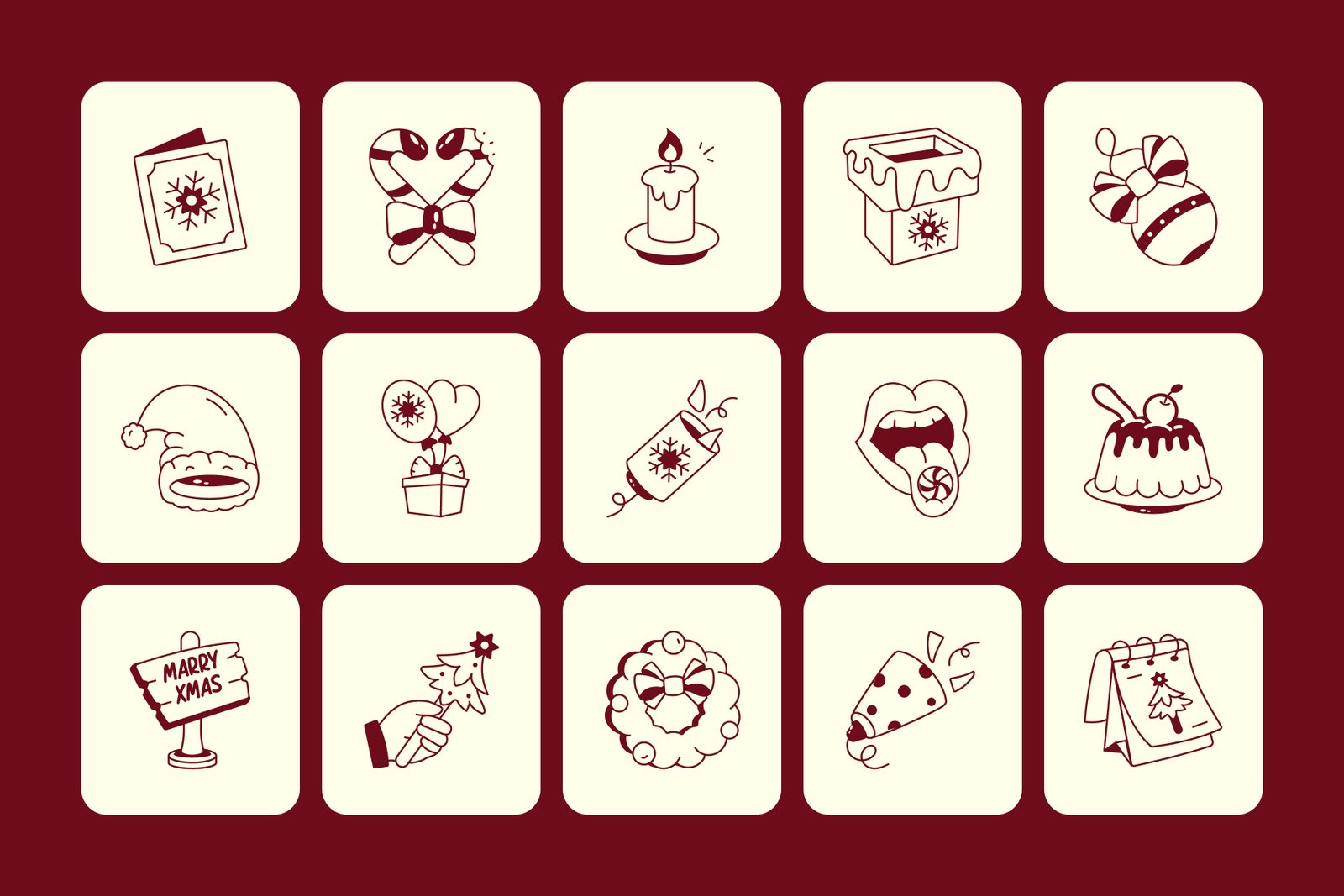 Christmas Drawing Illustration Set