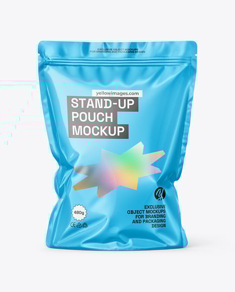 Glossy Stand-Up Pouch Mockup