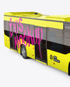 City Bus Mockup - Front Half Side View