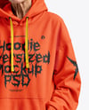 Old Woman Wearing Oversize Hoodie & Sweatpants Mockup