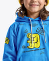 Boy Wearing a Hoodie and Beanie Hat Mockup