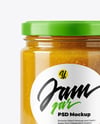 Glass Jar with Yellow Fig Jam Mockup