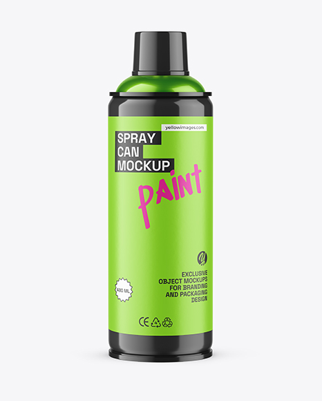 Glossy Spray Paint Can Mockup