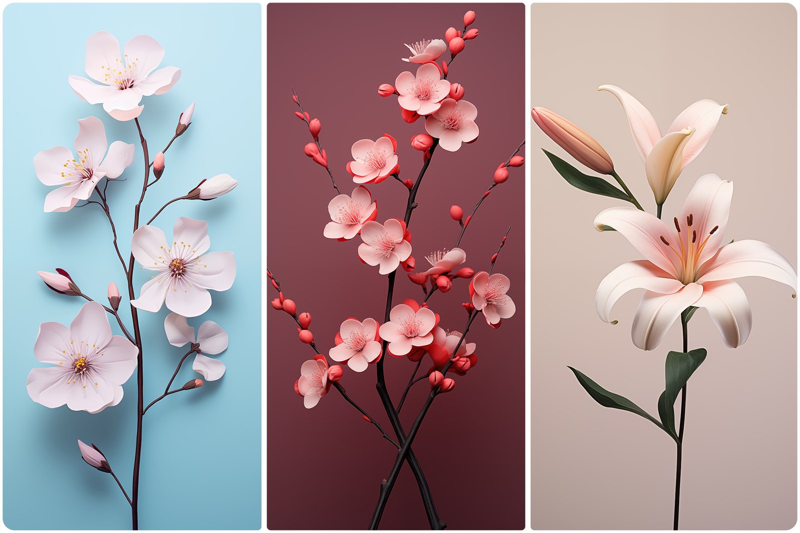 120 Flowers Poster Illustration Backgrounds