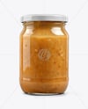 Clear Glass Jar with Apple Butter Mockup