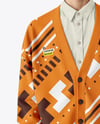 Young Man Wearing Cardigan and Shirt Mockup