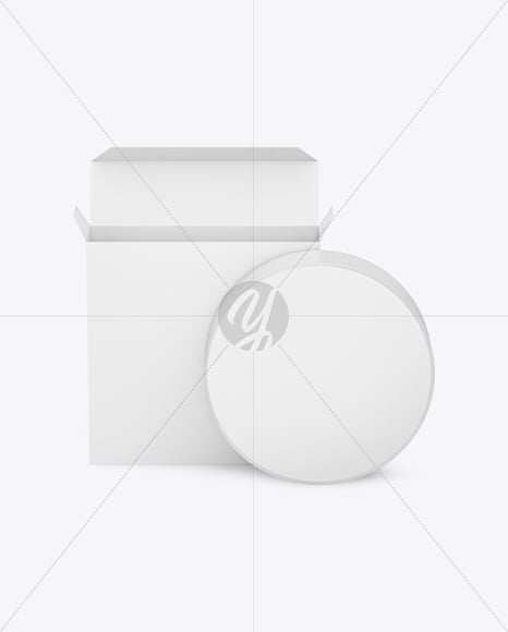 Opened Box with Plastic Jar Mockup