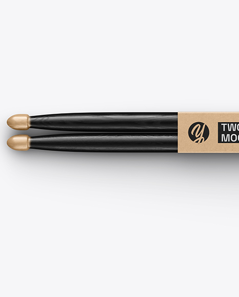 Glossy Wooden Drumsticks Mockup