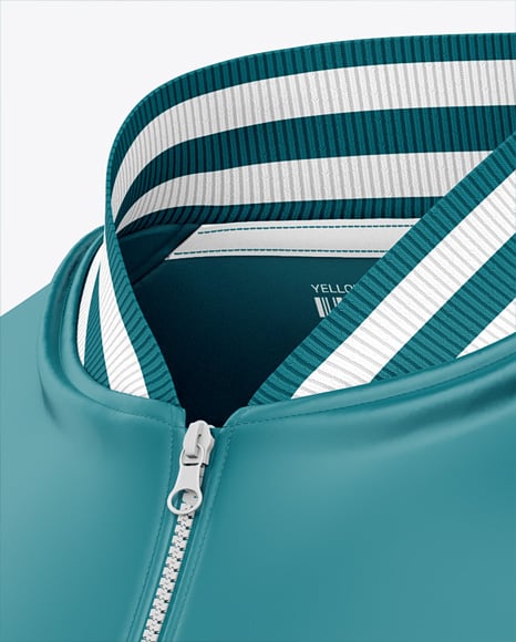 Satin Varsity Zip-Up Jacket Mockup