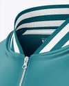 Satin Varsity Zip-Up Jacket Mockup