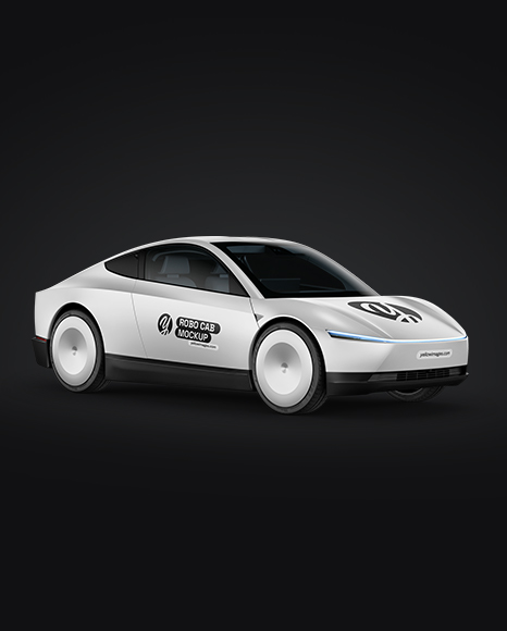 Electric RoboCab Mockup - Half Side View
