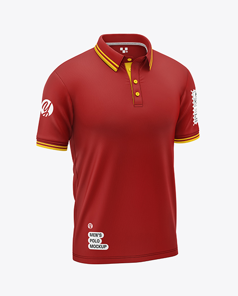 Men's Short Sleeve Polo Shirt Mockup - Premium PSD Mockups