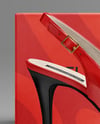 Glossy Slingback with Shoe Box Mockup