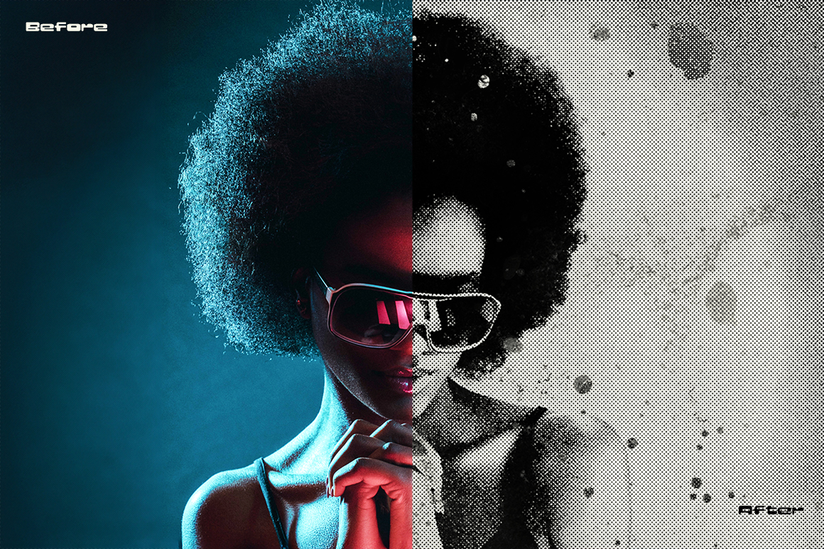 Halftone Grunge Photo Effect