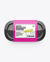 Glossy Plastic Food Container in Paper Sleeve Mockup