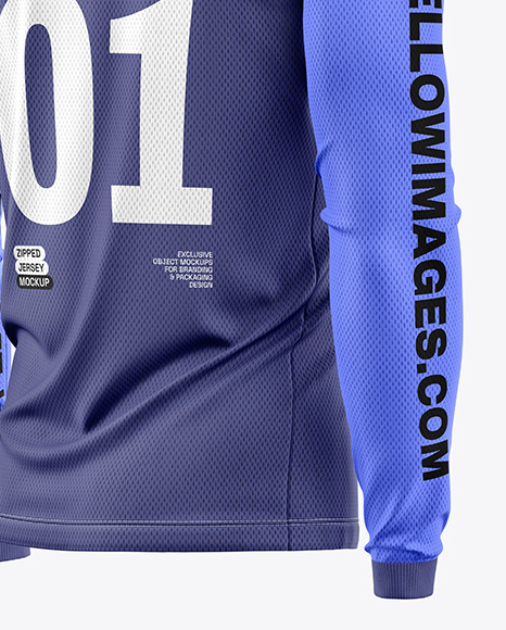Mesh Jersey Mockup - Back Half Side View
