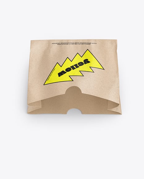 Kraft Paper Bag with French Fries Mockup