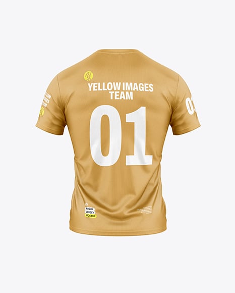 V-Neck Rugby Jersey Mockup - Back View - Jersey back mockup