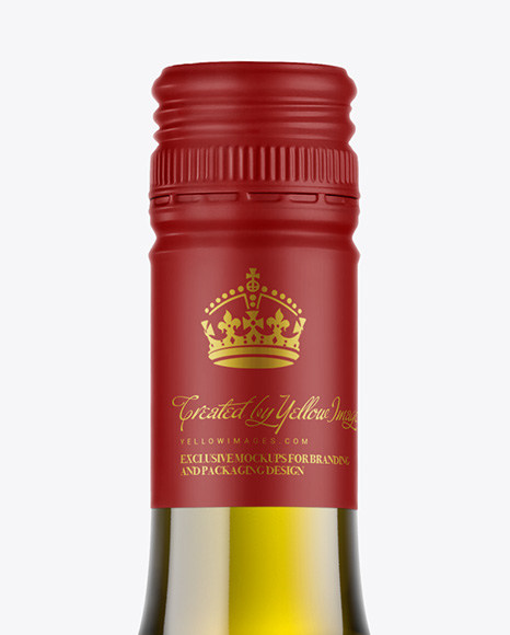 Antique Green Glass White Wine Bottle Mockup