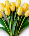 Tulip Bouquet With Hang Tag Mockup